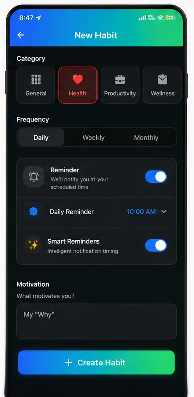 Smart Reminders: Configure daily reminders so you never forget.