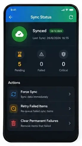 HabitLoop Cloud Sync Status showing habit data protected with secure cloud synchronization